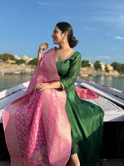 Emerald Banarasi Bliss Anarkali