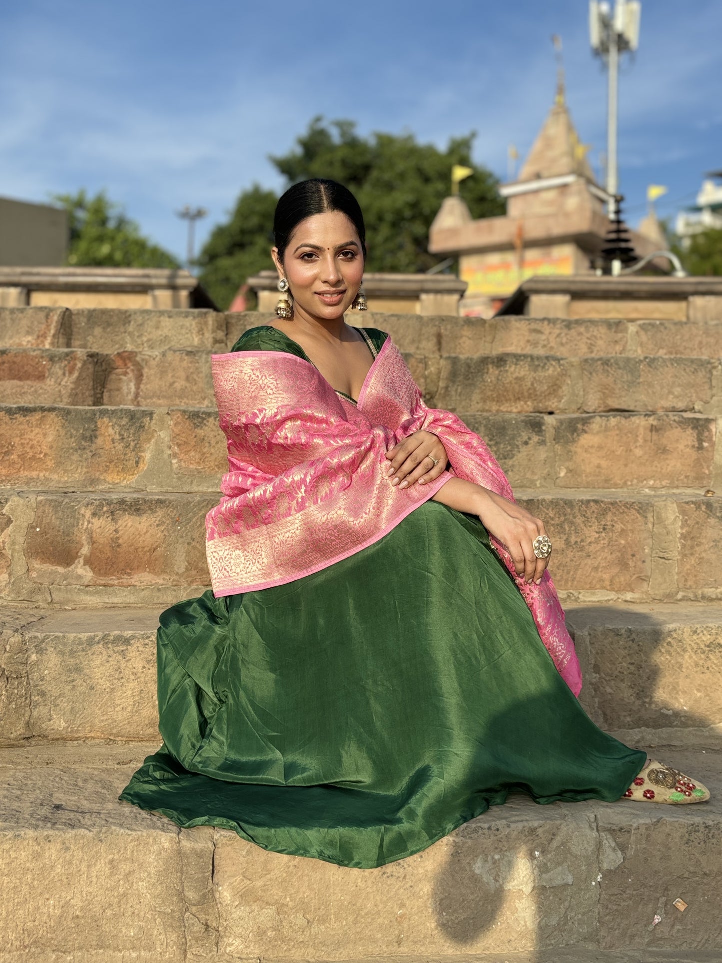 Emerald Banarasi Bliss Anarkali