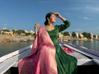 Emerald Banarasi Bliss Anarkali